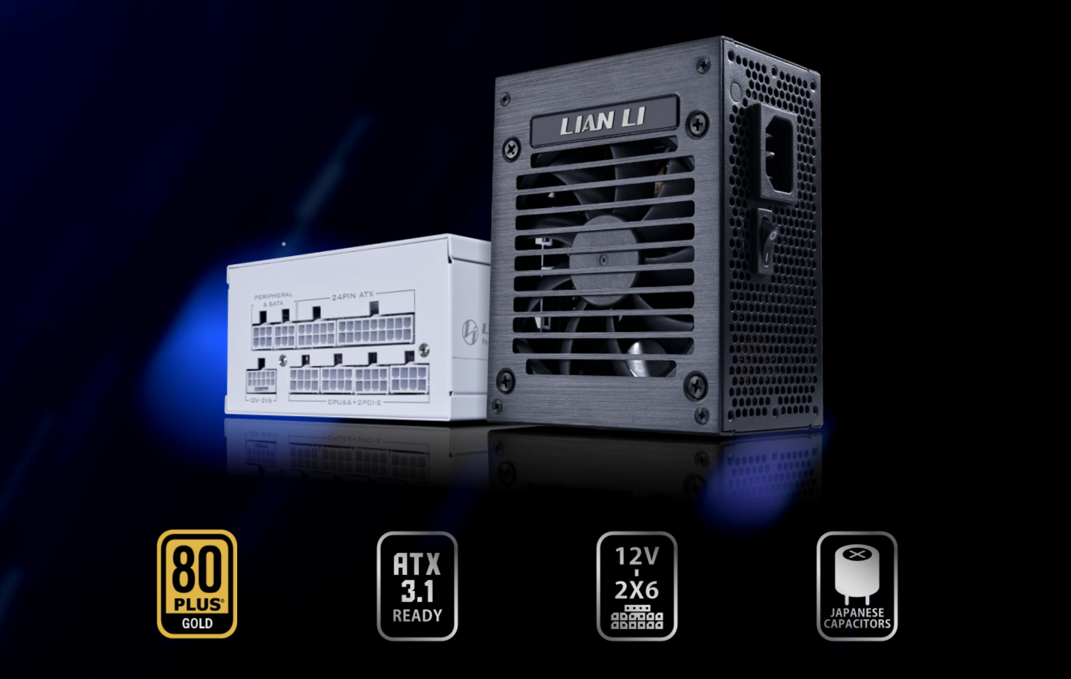 ATX 3.1、PCIe 5.0対応、12V-2×6コネクター搭載。92mm FDBファン